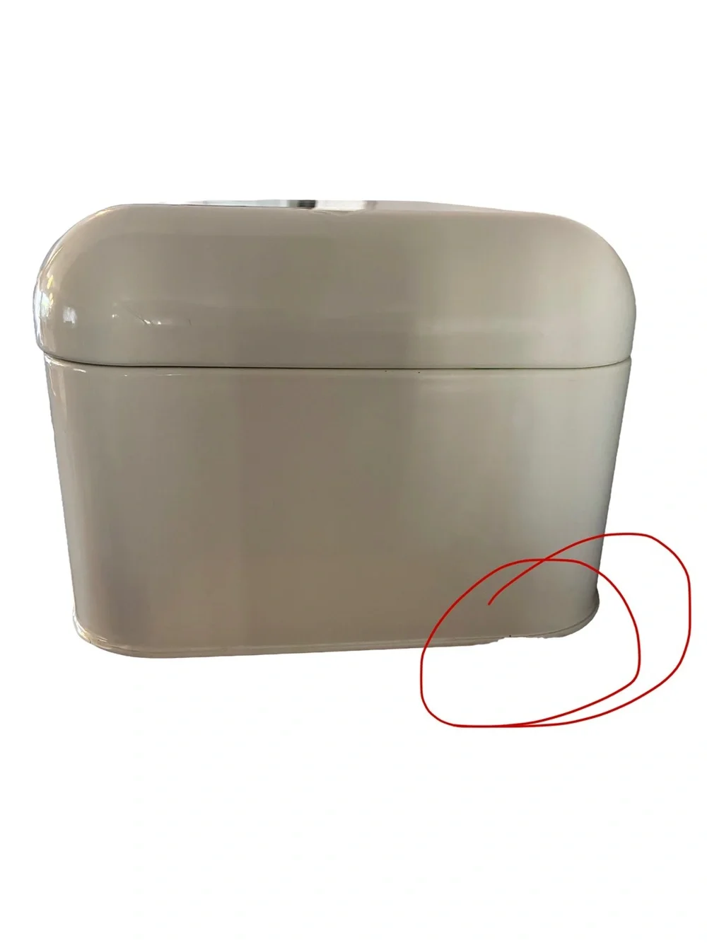 Retro Cream Metal Bread Box Farmhouse Kitchen Storage Bin
